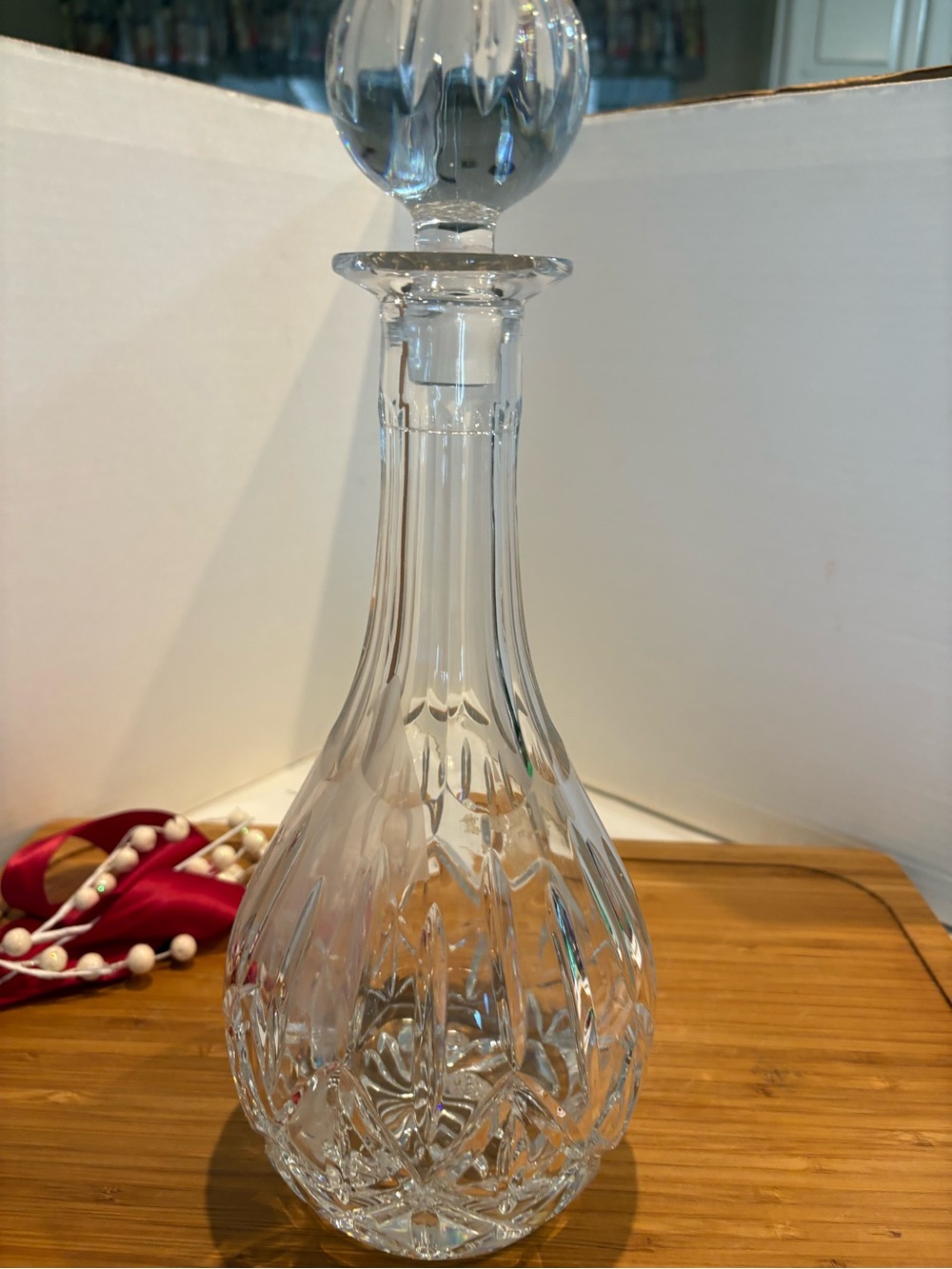 Vintage Block 24% Crystal Glass Decanter with Stopper Clear Cut